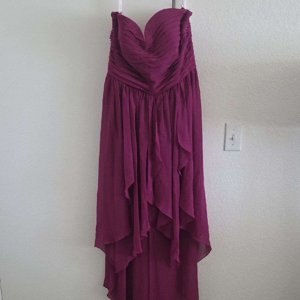 Azazie Strapless Magenta Dress